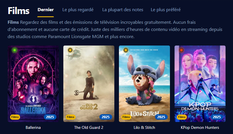 Image de l'interface utilisateur de Wiflix